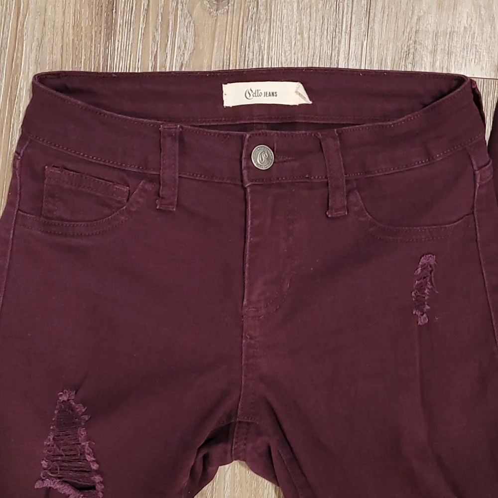 Burgundy Skinny Jean's size 0 - Picture 4 of 7